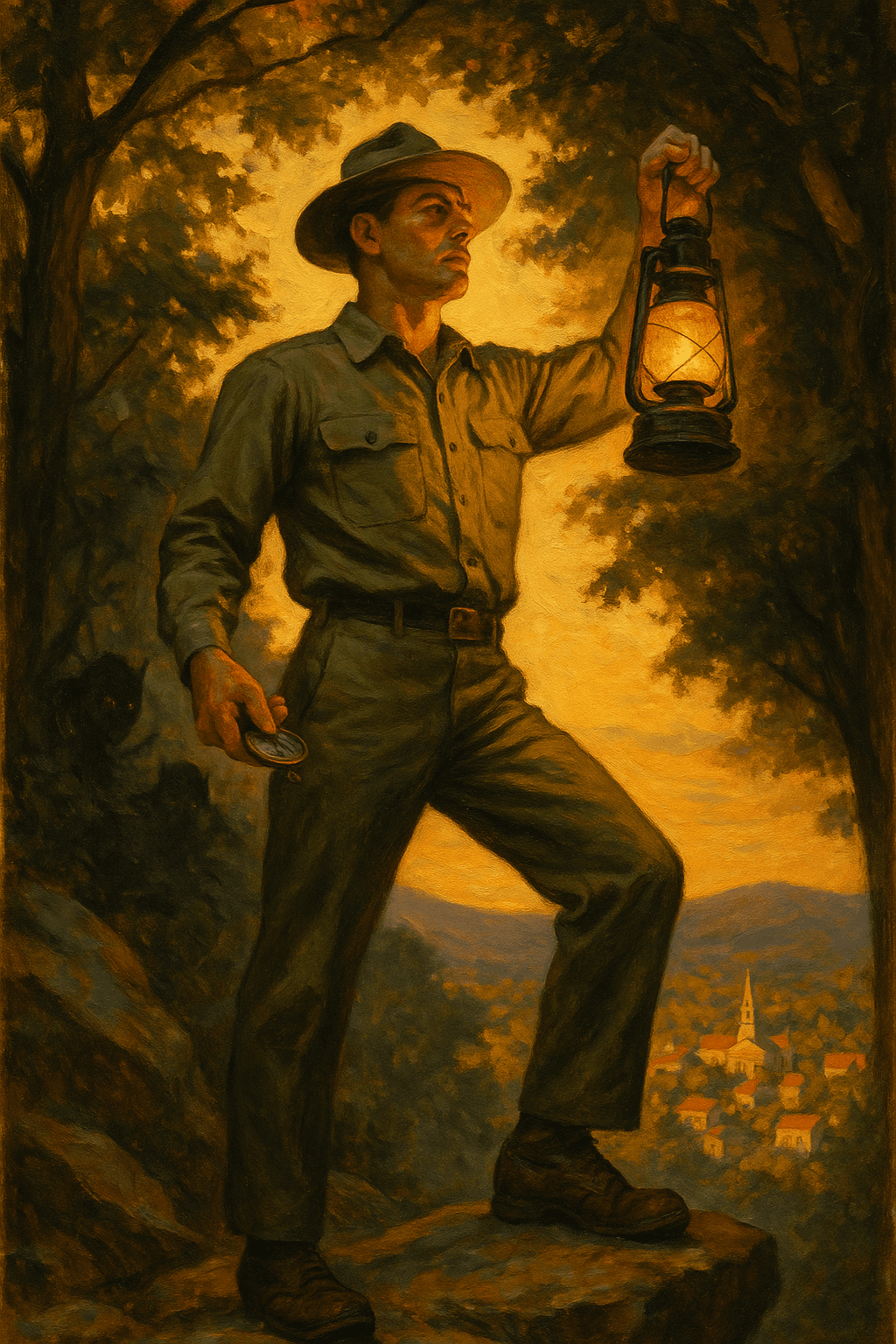 FundScout ranger with lantern protecting the path ahead