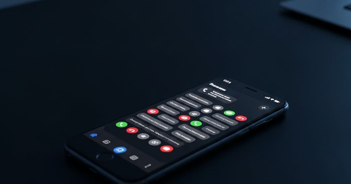 Smartphone glowing with multiple incoming call notifications on a dark desk
