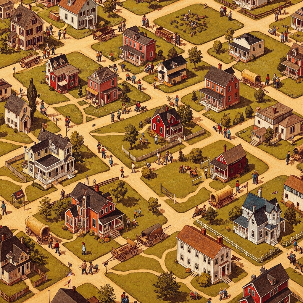 Abstract visualization of a distributed market network with connections between many nodes, warm amber tones, painterly style
