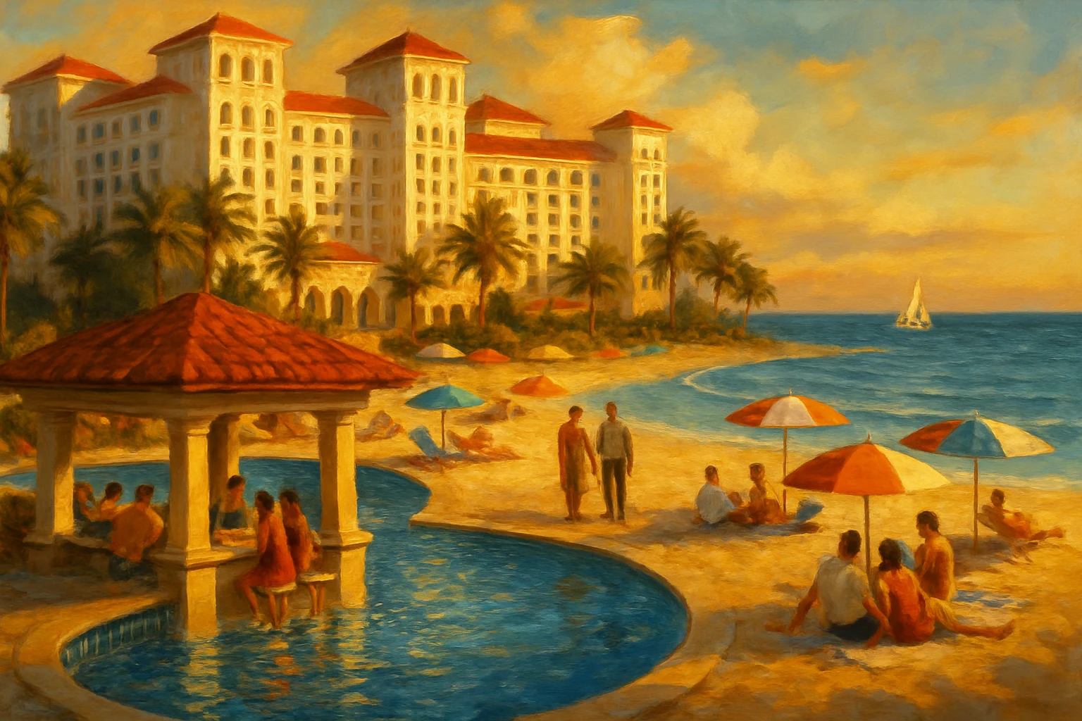 Artist's rendering: The Gaza Riviera, Mediterranean beachfront